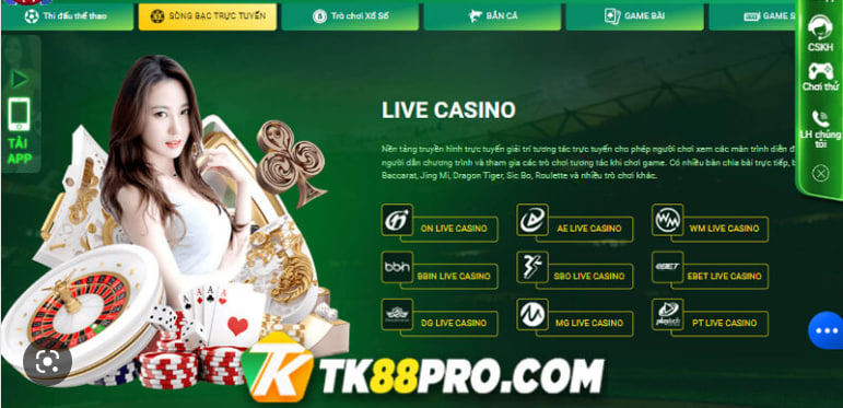 Tk88 - casino tặng tiền cược miễn phí cho thành viên mới