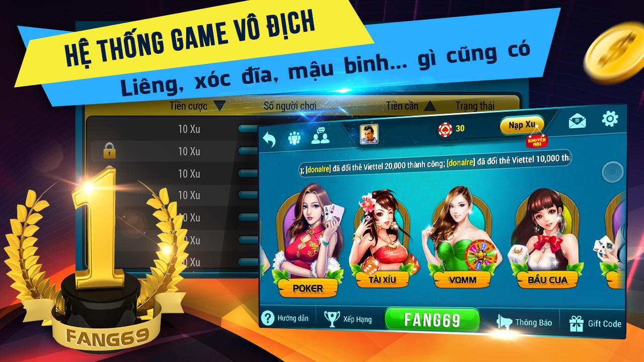 Tải game đánh bài Fang69 - Trải nghiệm đổi thưởng hấp dẫn ngay hôm nay!